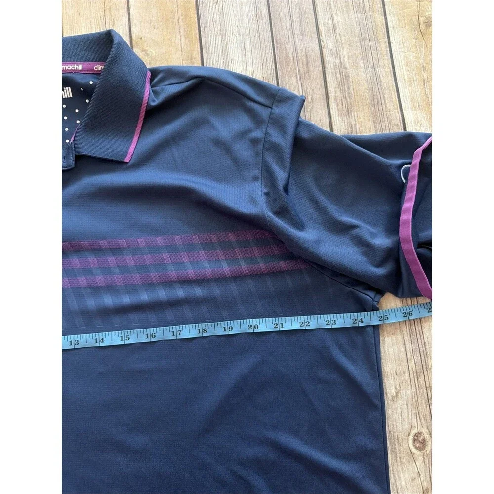 Adidas Polo Shirt XL Blue Purple Quail Hollow Climachill Mens